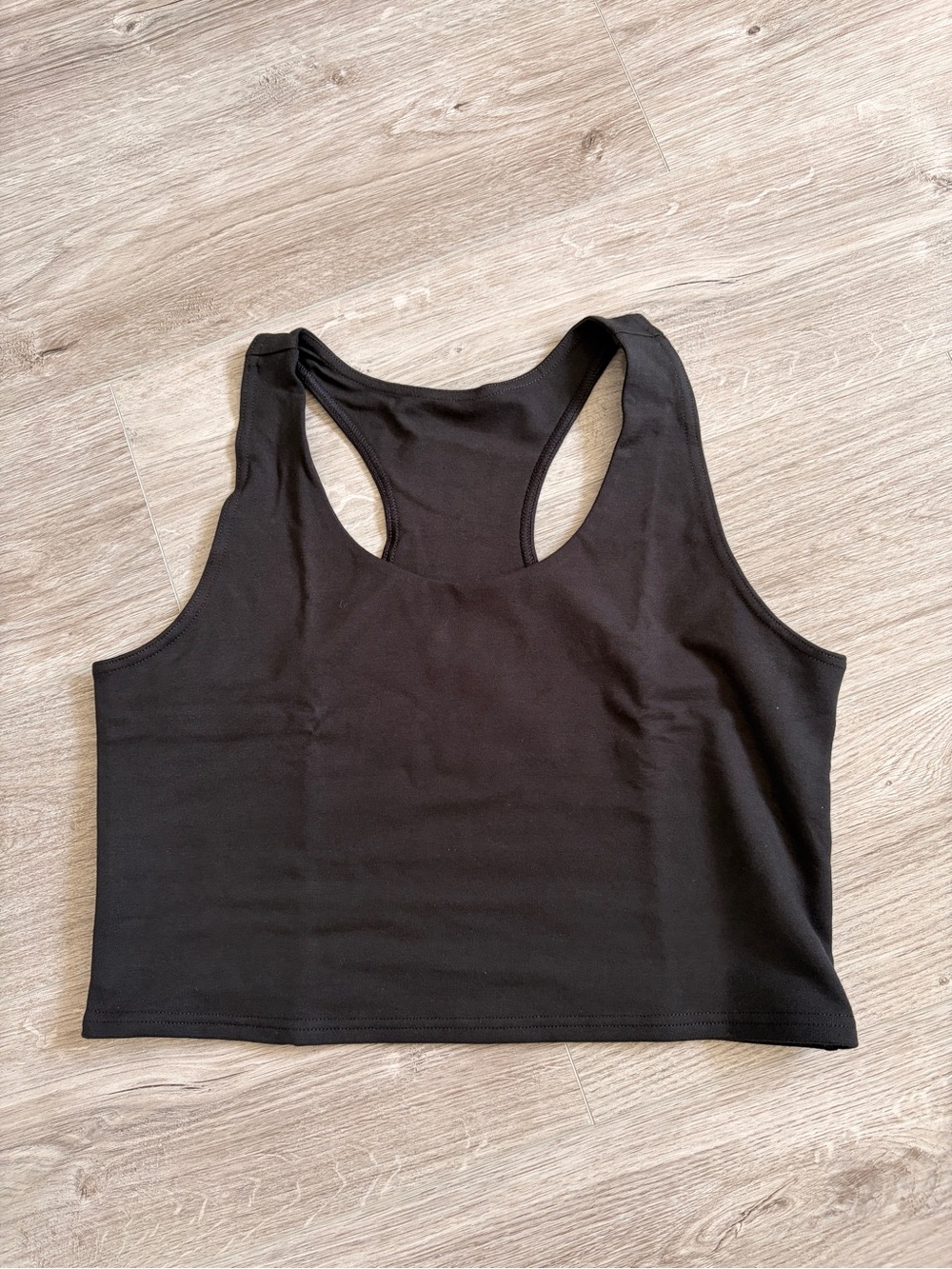 Pact Black Racerback Crop Top